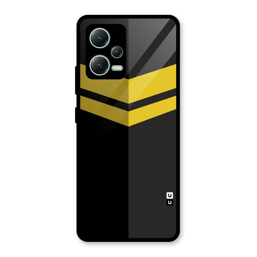 Yellow Lines Glass Back Case for Redmi Note 12 5G