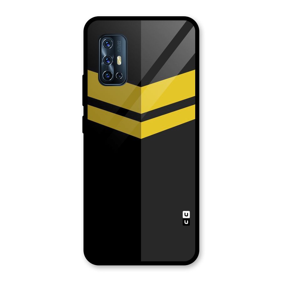 Yellow Lines Glass Back Case for Vivo V17