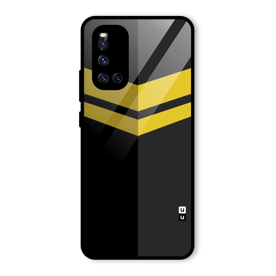 Yellow Lines Glass Back Case for Vivo V19