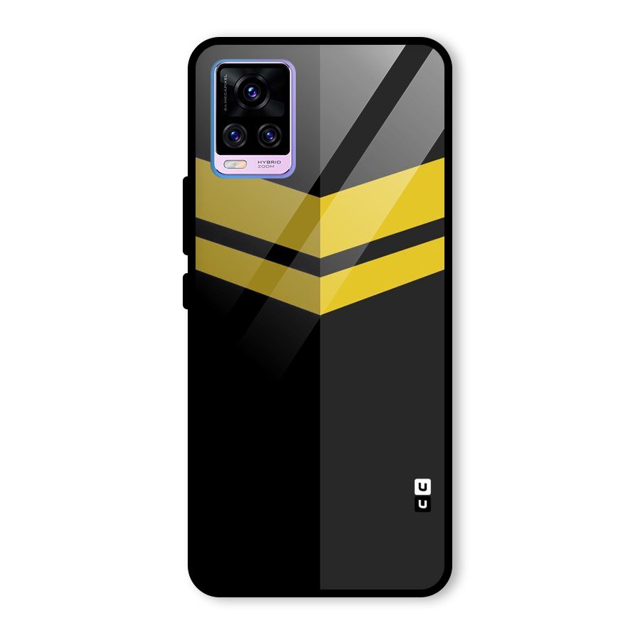 Yellow Lines Glass Back Case for Vivo V20 Pro