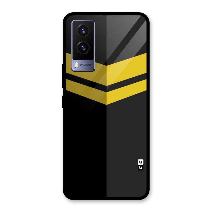 Yellow Lines Glass Back Case for Vivo V21e 5G