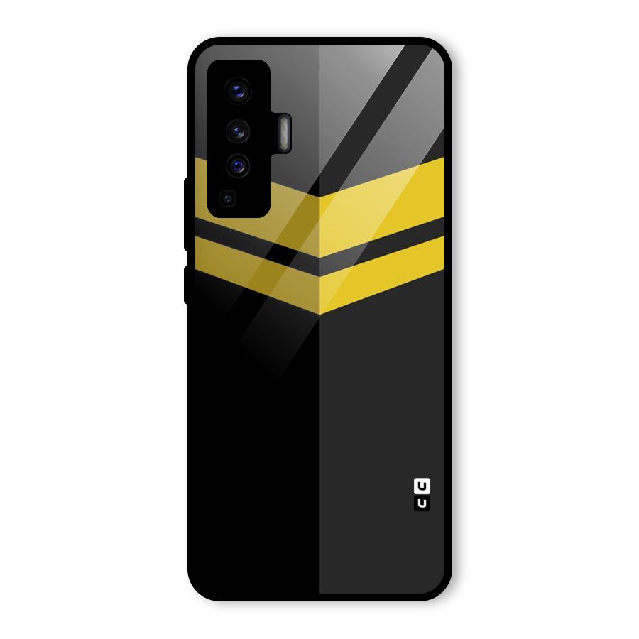 Yellow Lines Glass Back Case for Vivo X50