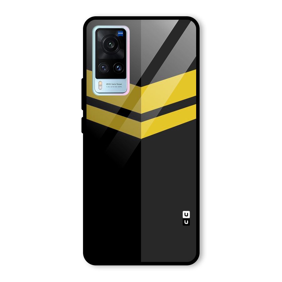 Yellow Lines Glass Back Case for Vivo X60