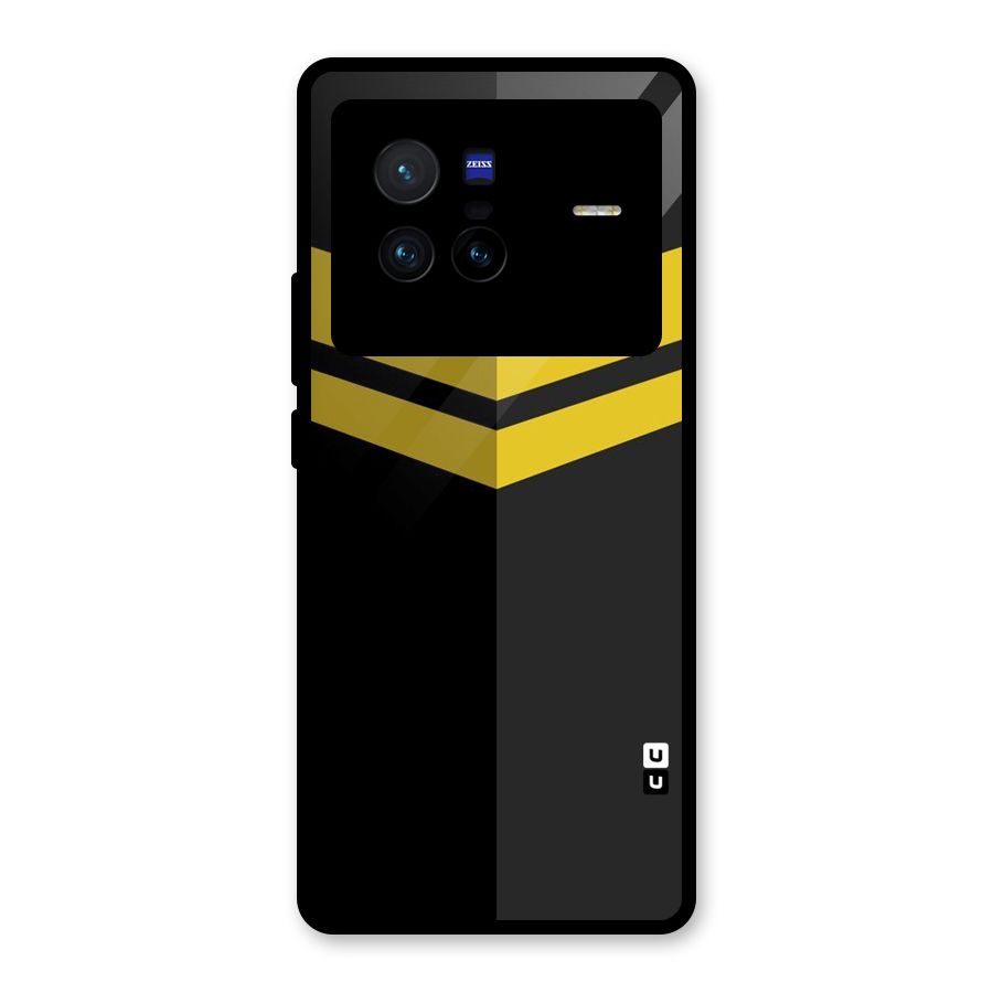 Yellow Lines Glass Back Case for Vivo X80