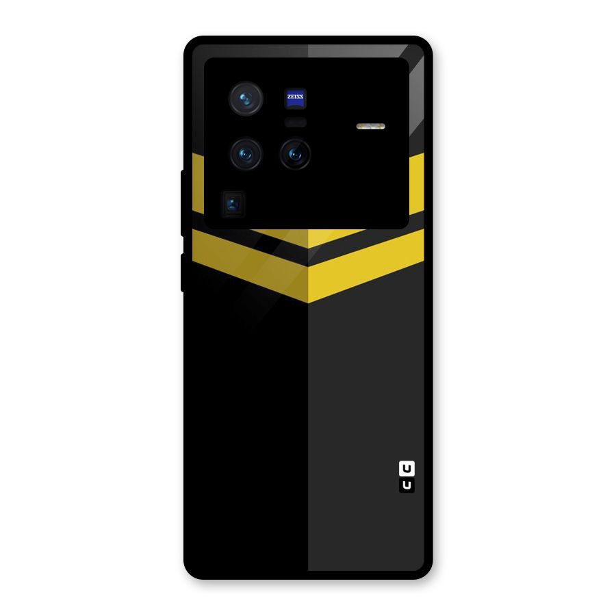 Yellow Lines Glass Back Case for Vivo X80 Pro