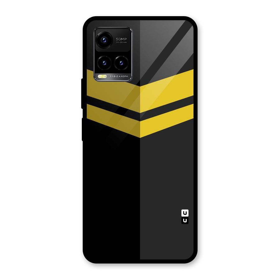 Yellow Lines Glass Back Case for Vivo Y21T