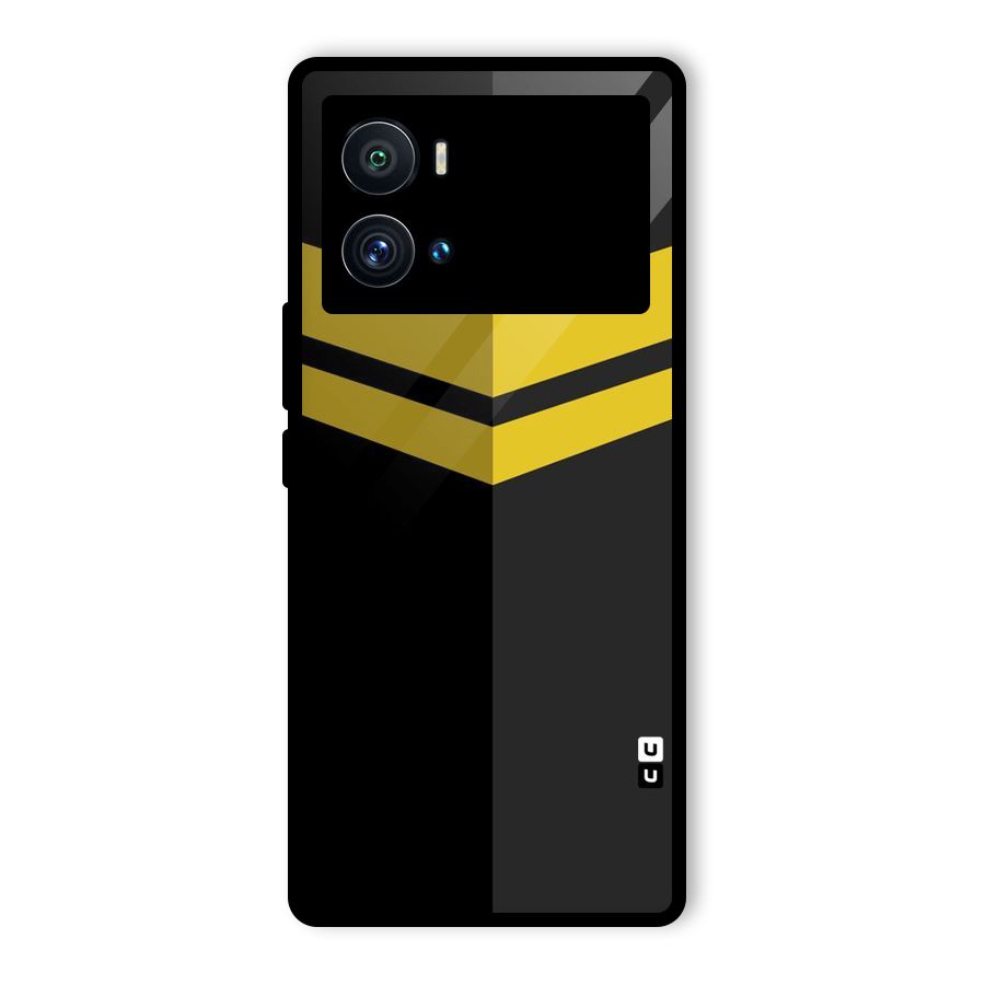 Yellow Lines Glass Back Case for Vivo iQOO 9 Pro