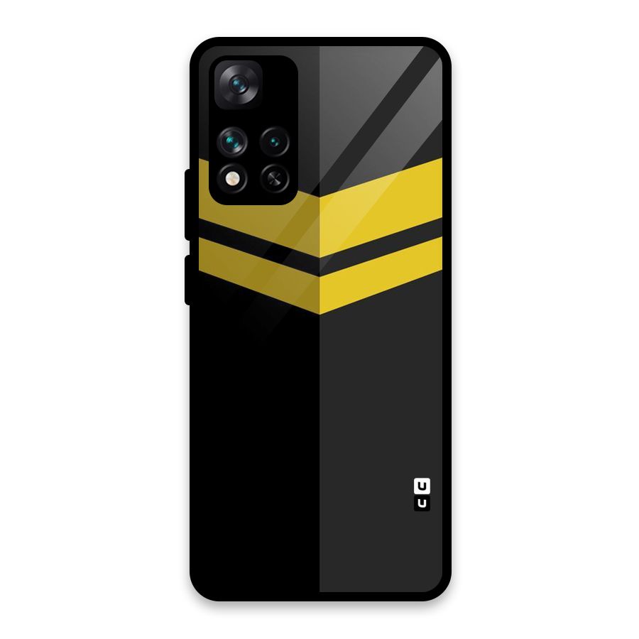 Yellow Lines Glass Back Case for Xiaomi 11i HyperCharge 5G