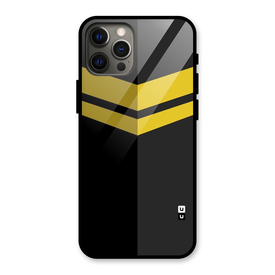 Yellow Lines Glass Back Case for iPhone 12 Pro Max