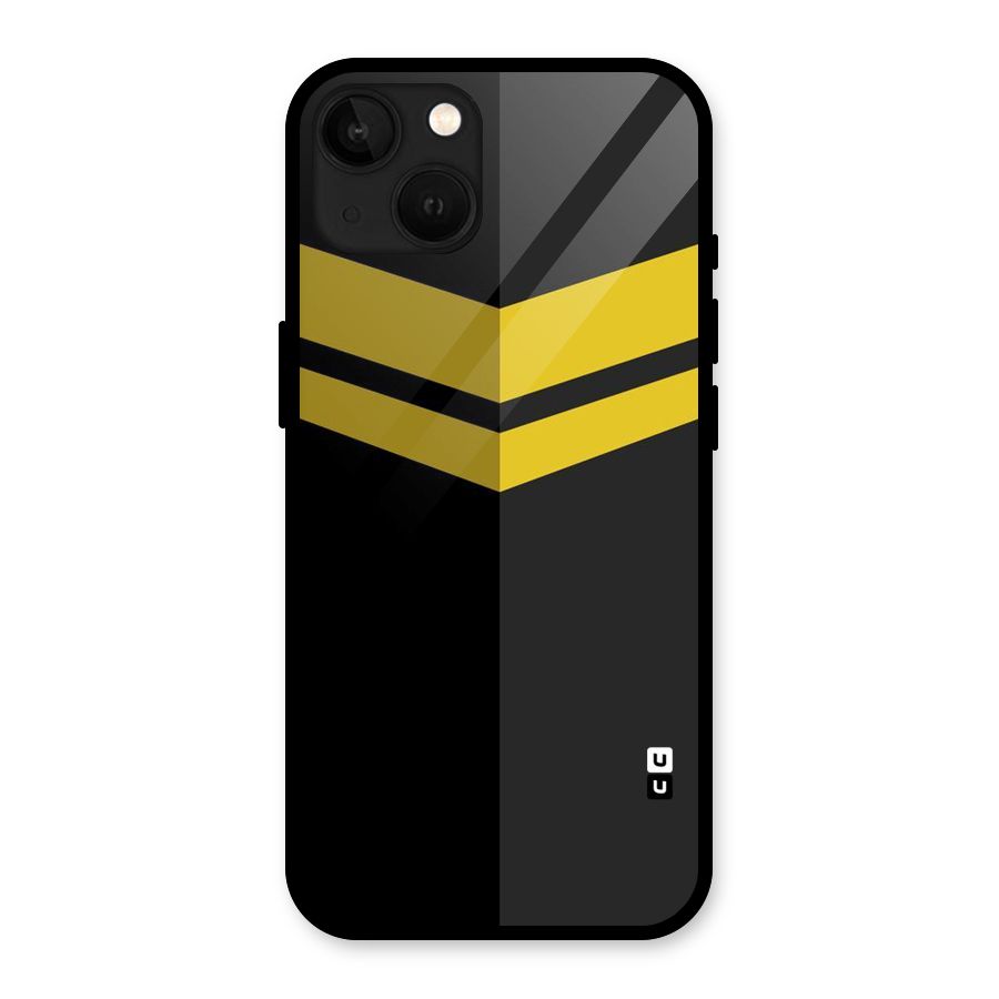 Yellow Lines Glass Back Case for iPhone 13