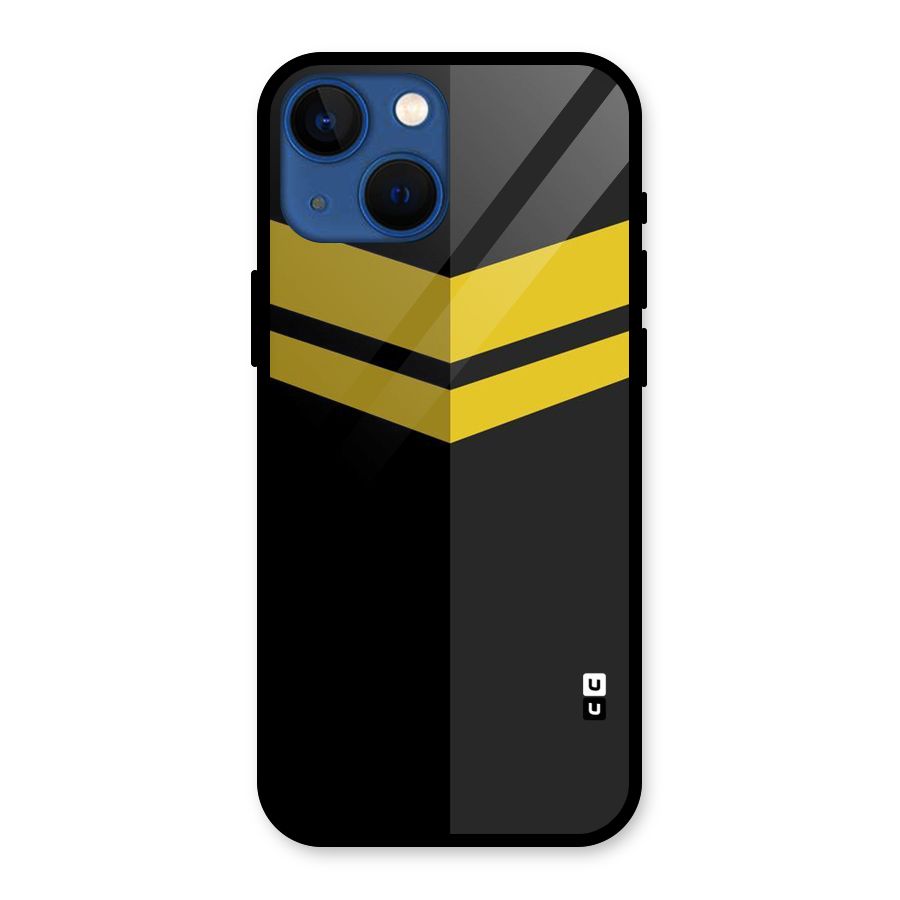 Yellow Lines Glass Back Case for iPhone 13 Mini