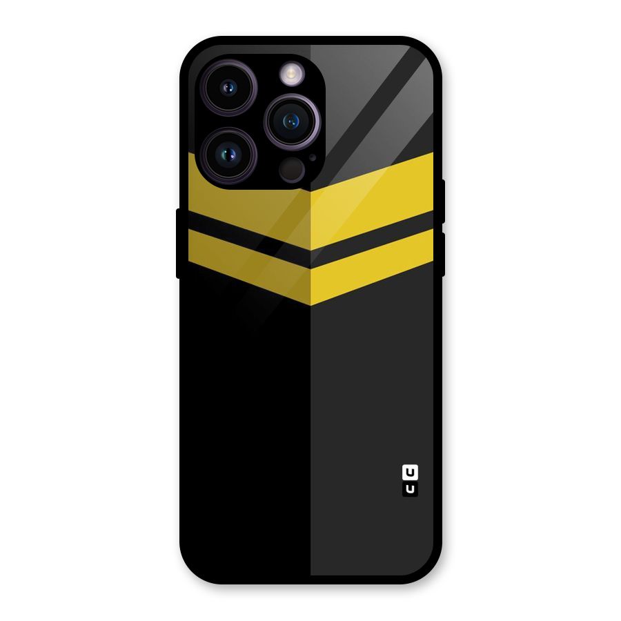 Yellow Lines Glass Back Case for iPhone 14 Pro Max