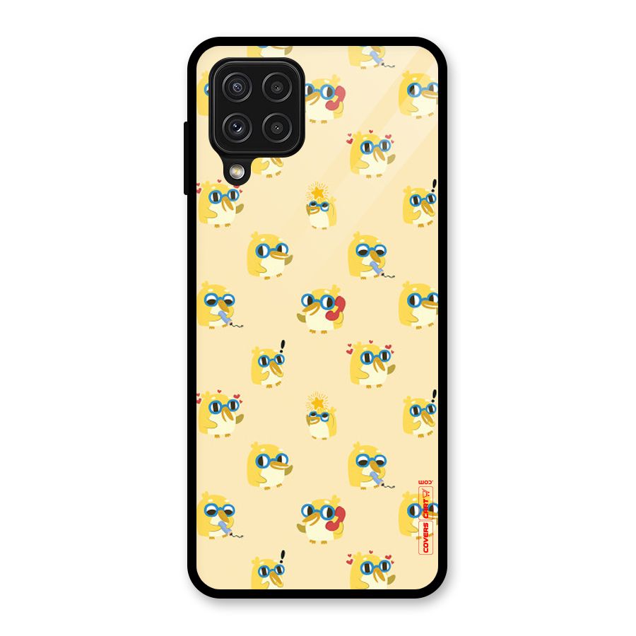 Yellow Parrot Glass Back Case for Galaxy A22 4G