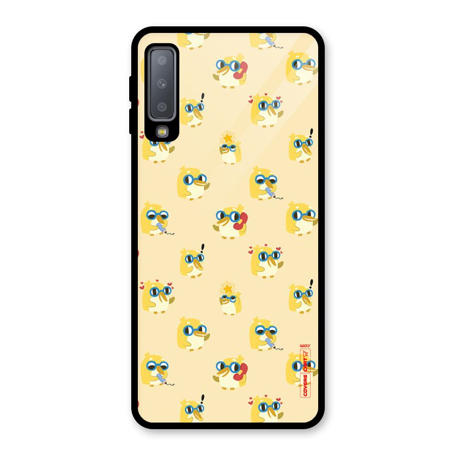 Yellow Parrot Glass Back Case for Galaxy A7 (2018)