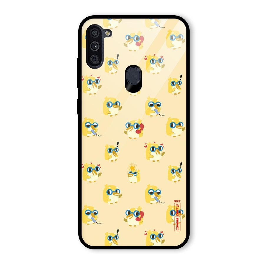 Yellow Parrot Glass Back Case for Galaxy M11