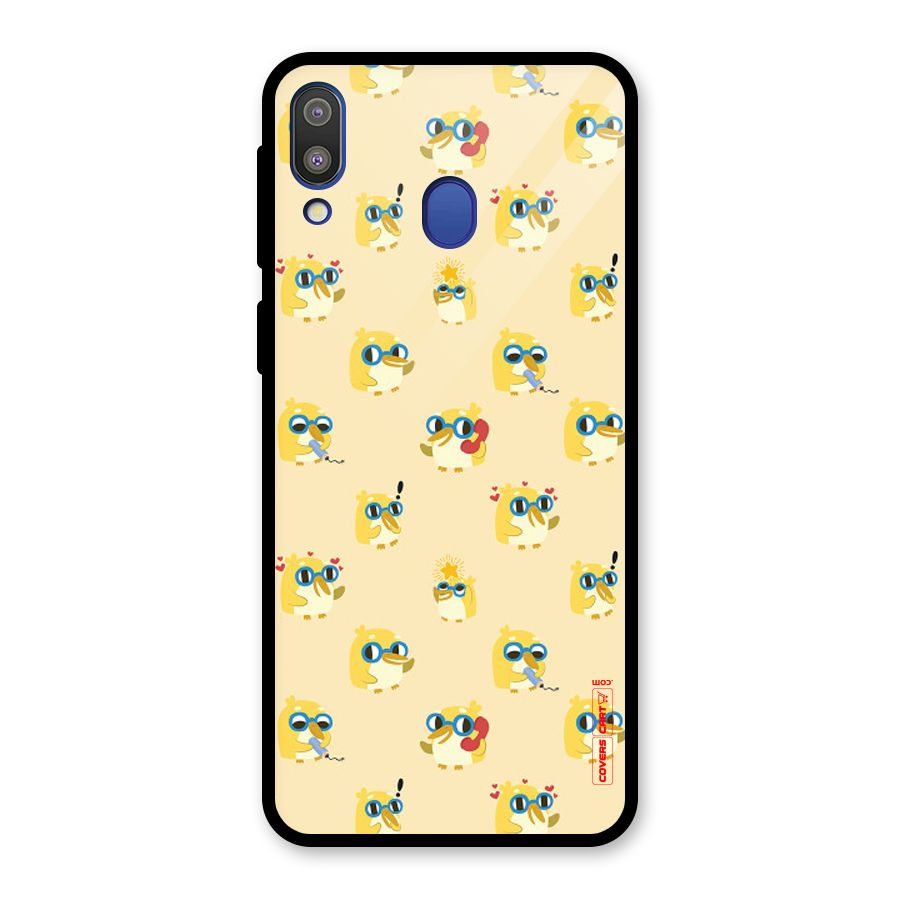 Yellow Parrot Glass Back Case for Galaxy M20