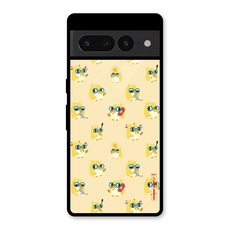 Yellow Parrot Glass Back Case for Google Pixel 7 Pro