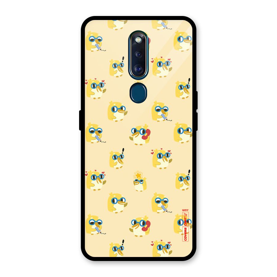 Yellow Parrot Glass Back Case for Oppo F11 Pro