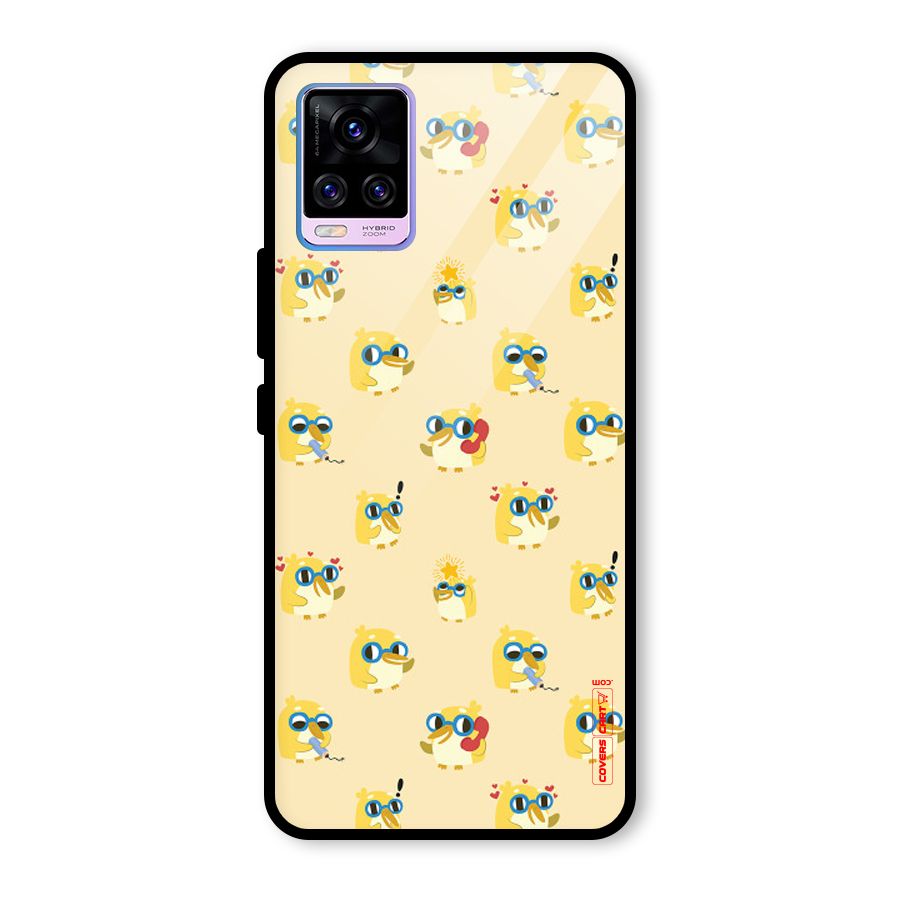 Yellow Parrot Glass Back Case for Vivo V20 Pro