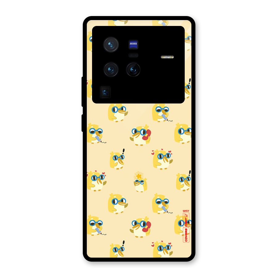 Yellow Parrot Glass Back Case for Vivo X80 Pro