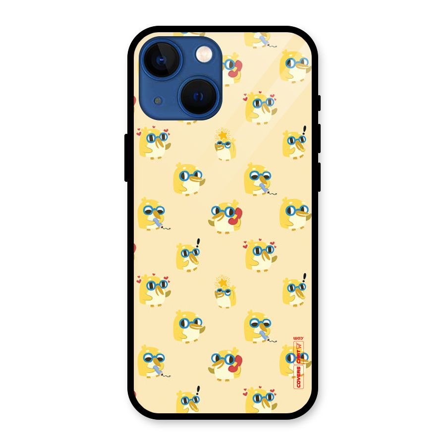 Yellow Parrot Glass Back Case for iPhone 13 Mini