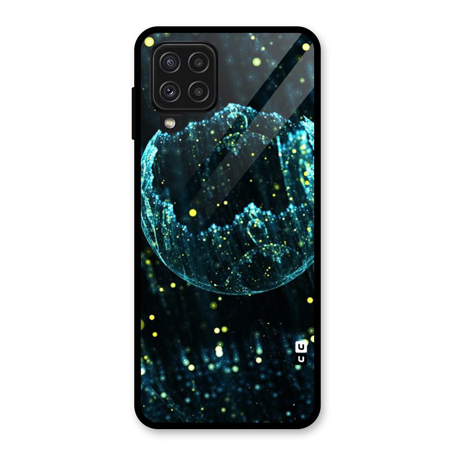 Yellow Rain Glass Back Case for Galaxy A22 4G