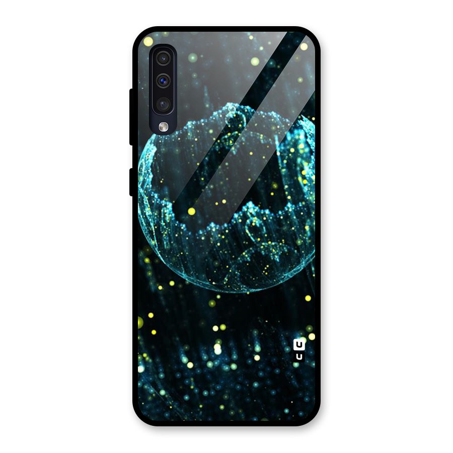 Yellow Rain Glass Back Case for Galaxy A50