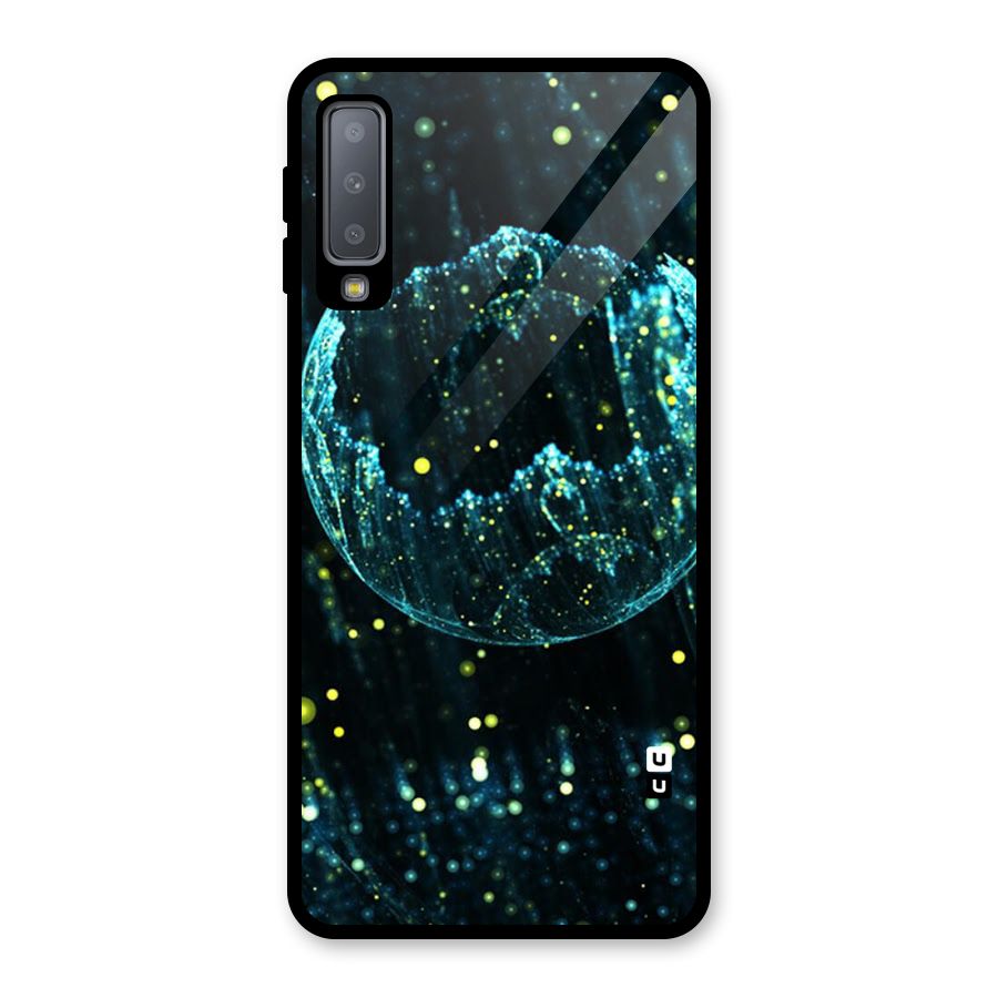 Yellow Rain Glass Back Case for Galaxy A7 (2018)