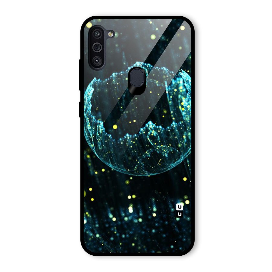 Yellow Rain Glass Back Case for Galaxy M11