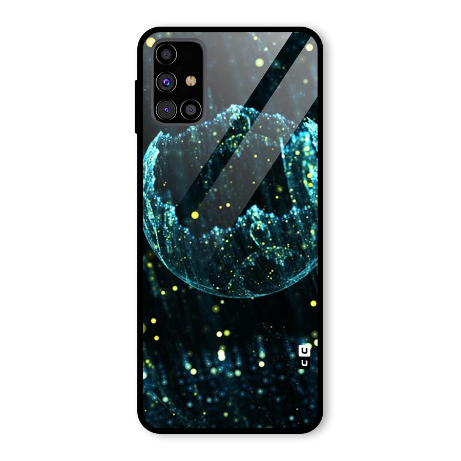 Yellow Rain Glass Back Case for Galaxy M31s