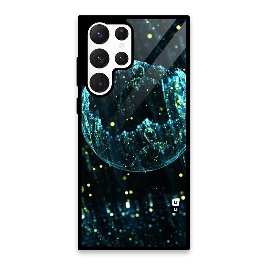 Yellow Rain Glass Back Case for Galaxy S22 Ultra 5G