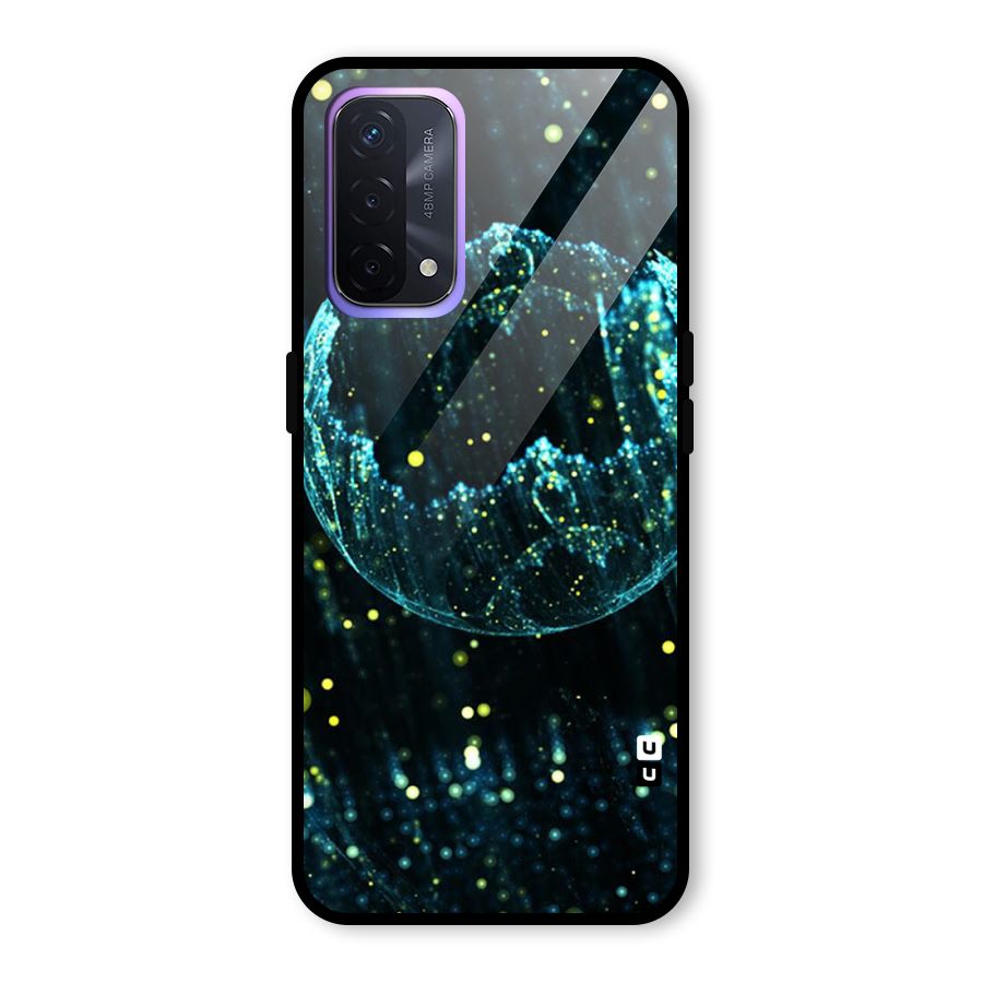 Yellow Rain Glass Back Case for Oppo A74 5G