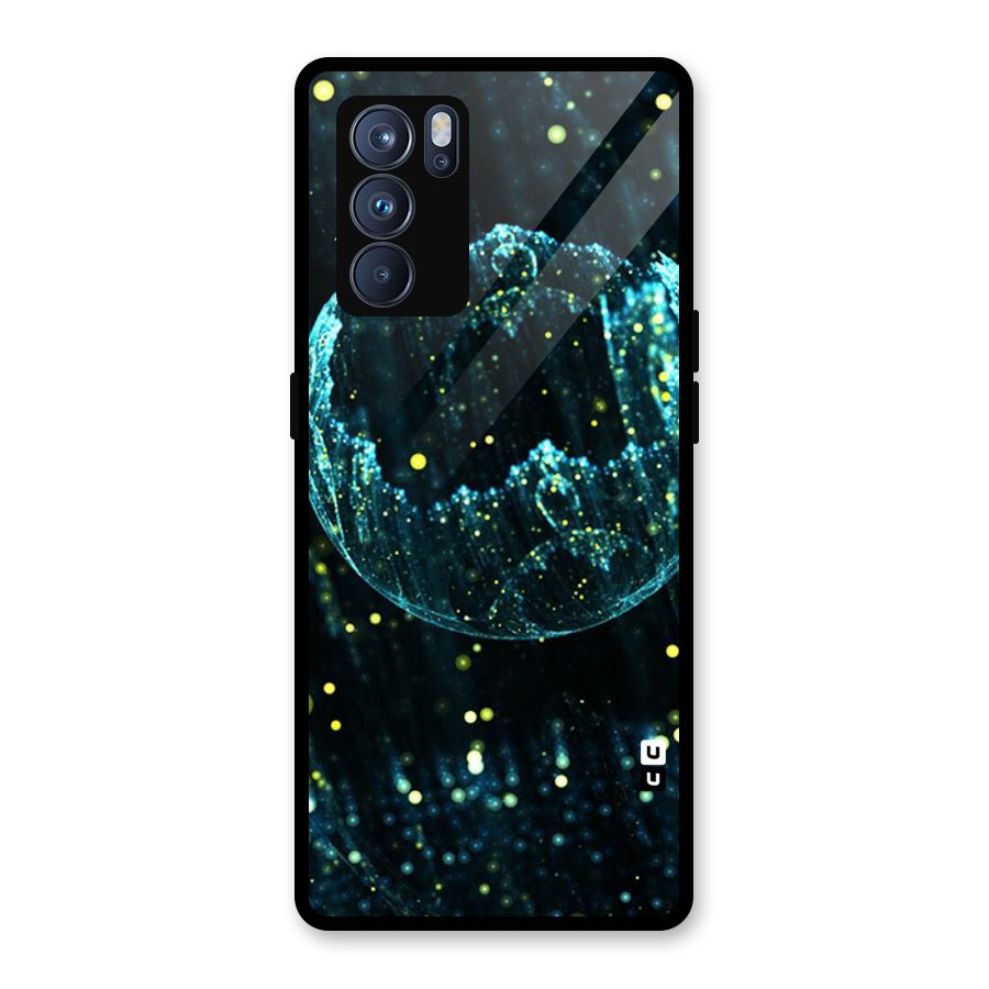 Yellow Rain Glass Back Case for Oppo Reno6 Pro 5G