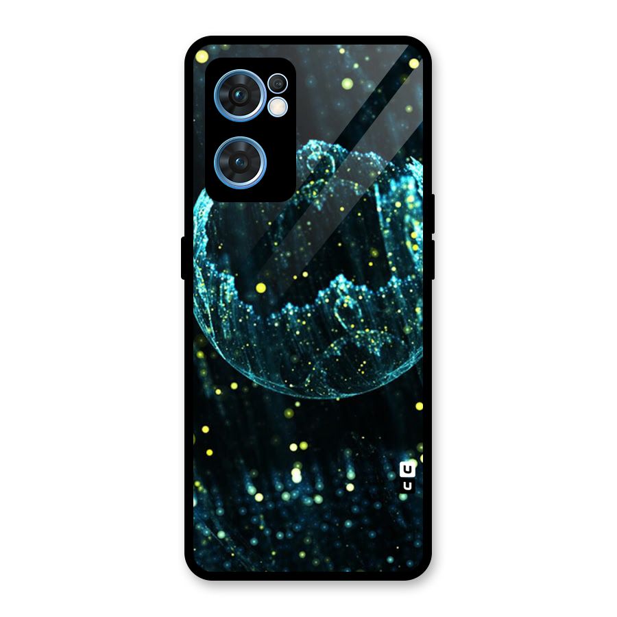 Yellow Rain Glass Back Case for Oppo Reno7 5G