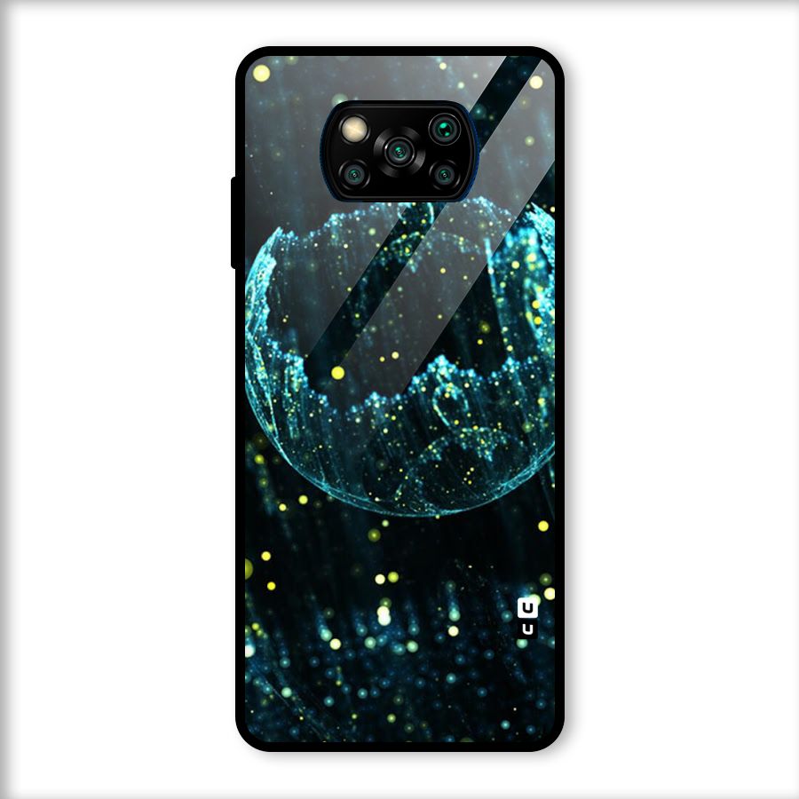 Yellow Rain Glass Back Case for Poco X3