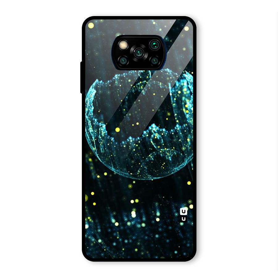 Yellow Rain Glass Back Case for Poco X3 Pro