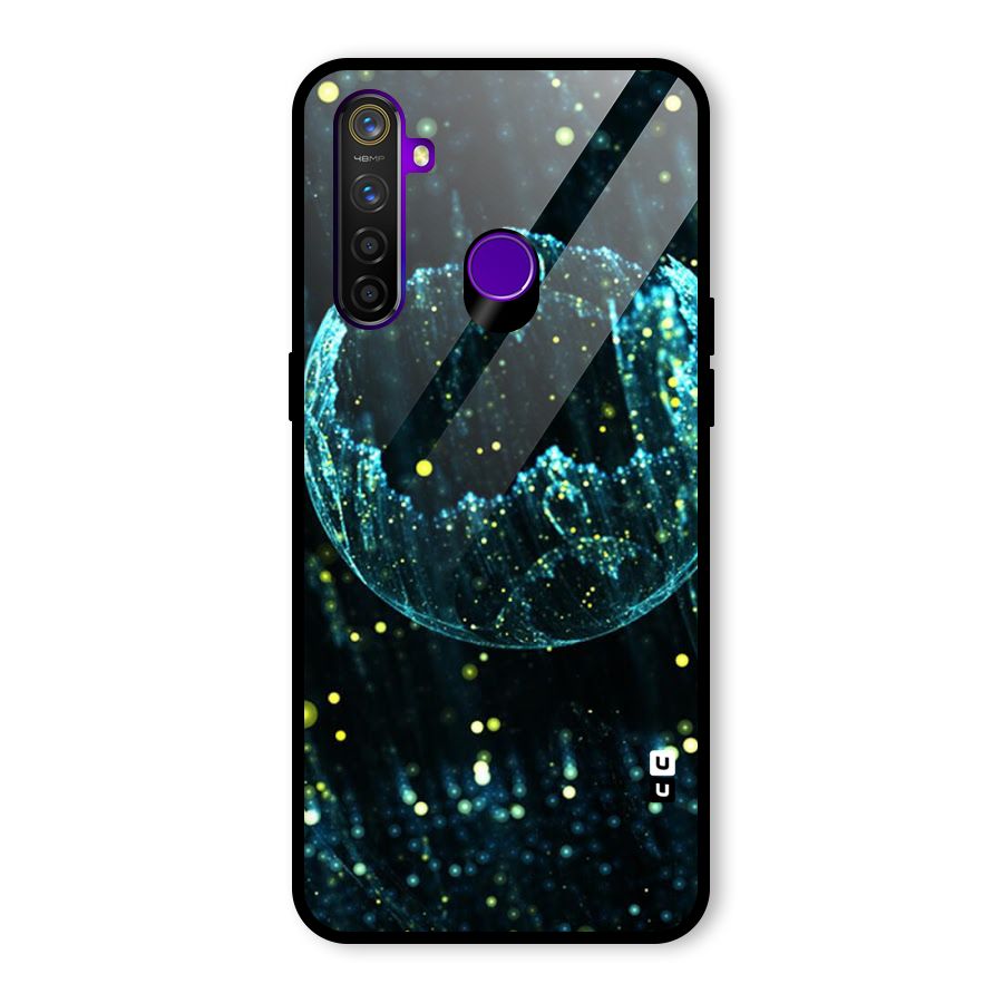 Yellow Rain Glass Back Case for Realme 5 Pro