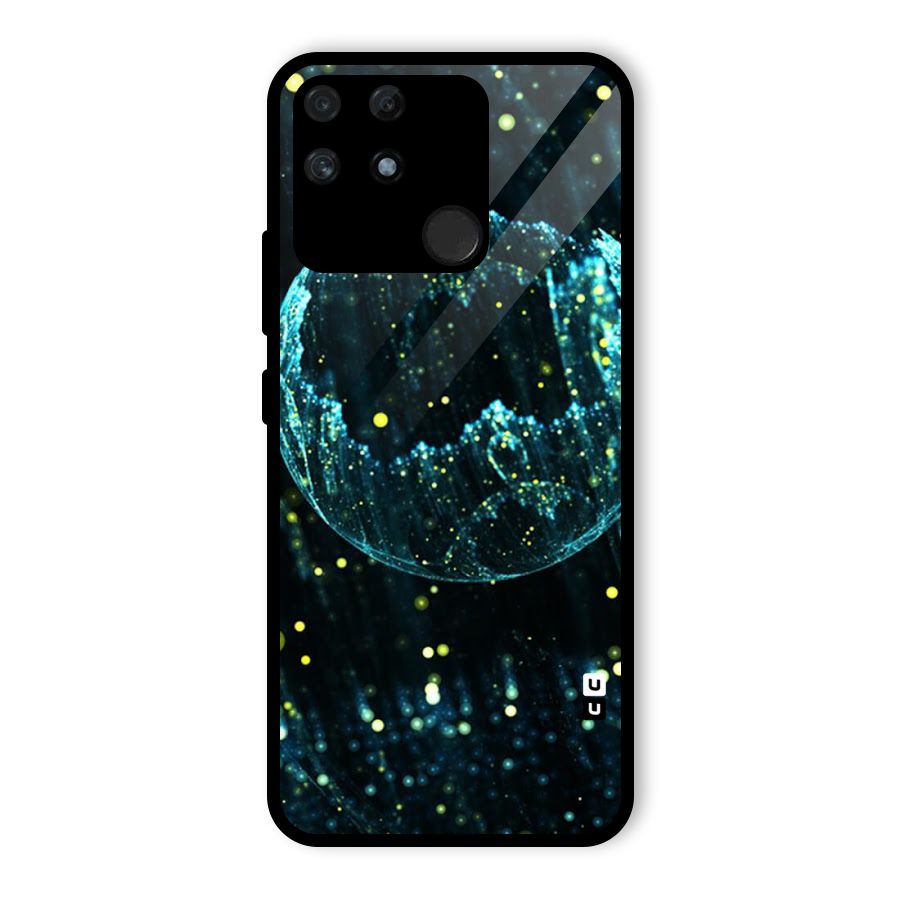 Yellow Rain Glass Back Case for Realme Narzo 50A
