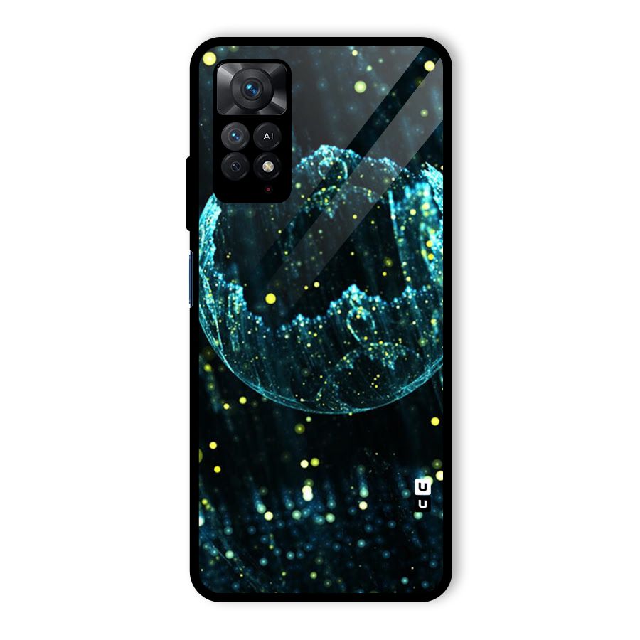 Yellow Rain Glass Back Case for Redmi Note 11 Pro