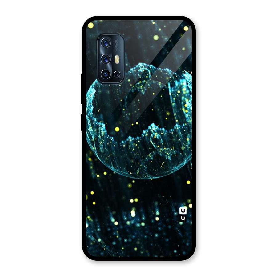 Yellow Rain Glass Back Case for Vivo V17