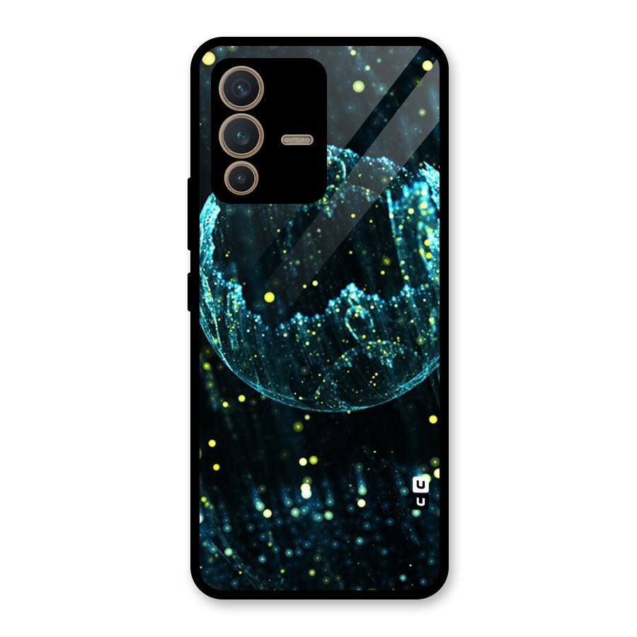 Yellow Rain Glass Back Case for Vivo V23 5G