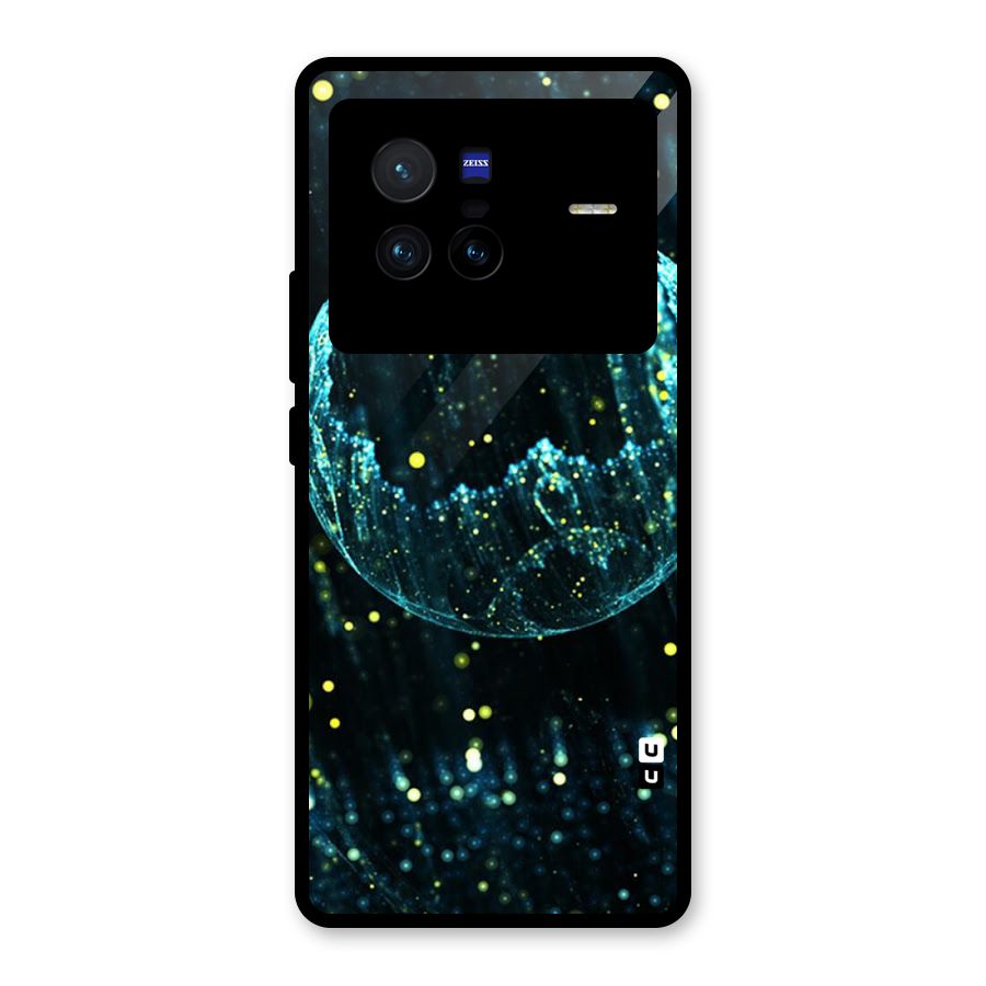Yellow Rain Glass Back Case for Vivo X80