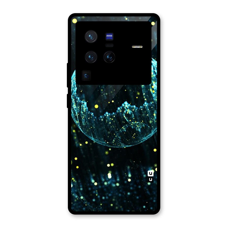 Yellow Rain Glass Back Case for Vivo X80 Pro
