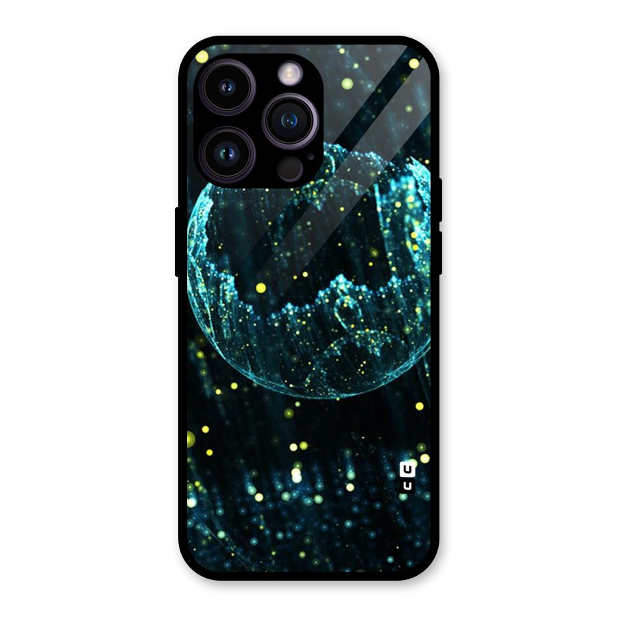 Yellow Rain Glass Back Case for iPhone 14 Pro Max