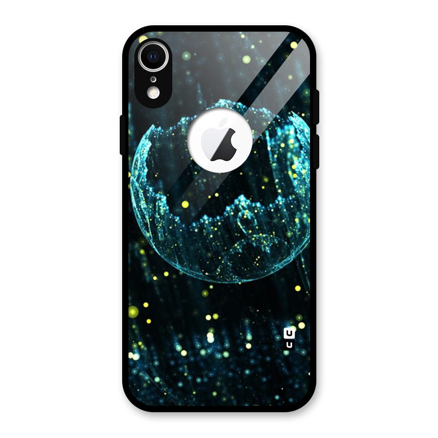 Yellow Rain Glass Back Case for iPhone XR Logo Cut