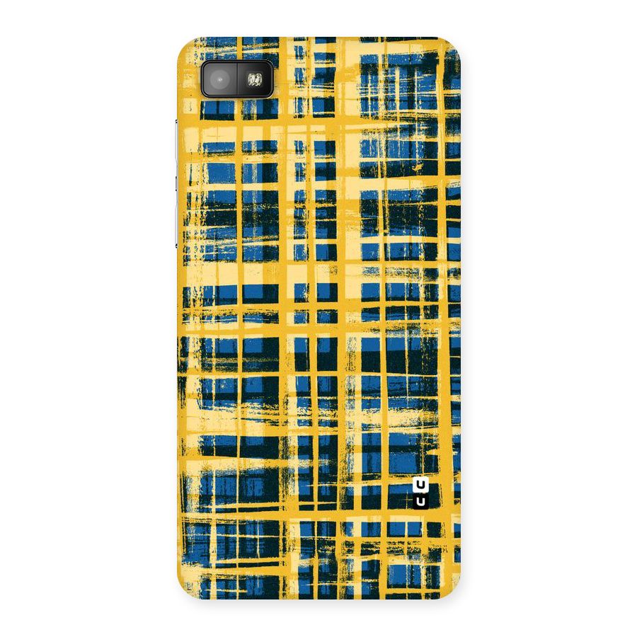Yellow Rugged Check Design Back Case for Blackberry Z10