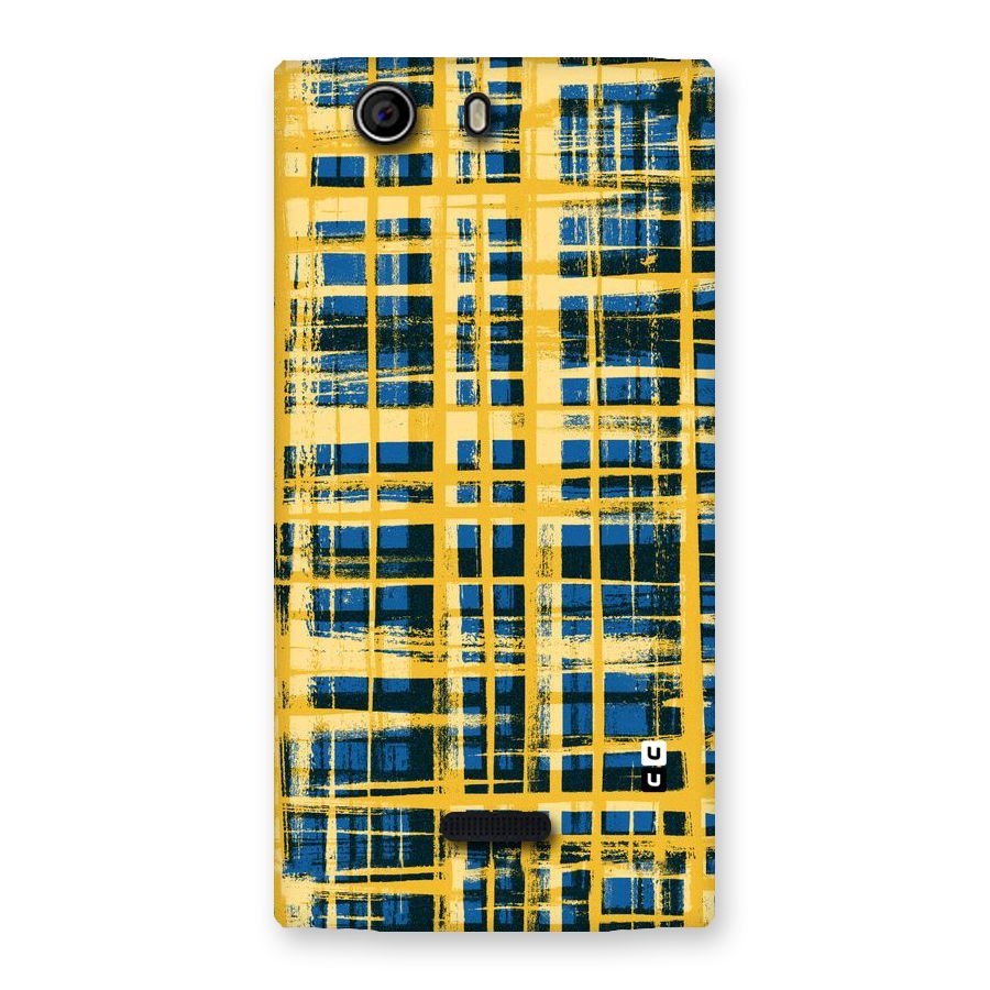 Yellow Rugged Check Design Back Case for Canvas Nitro 2 E311
