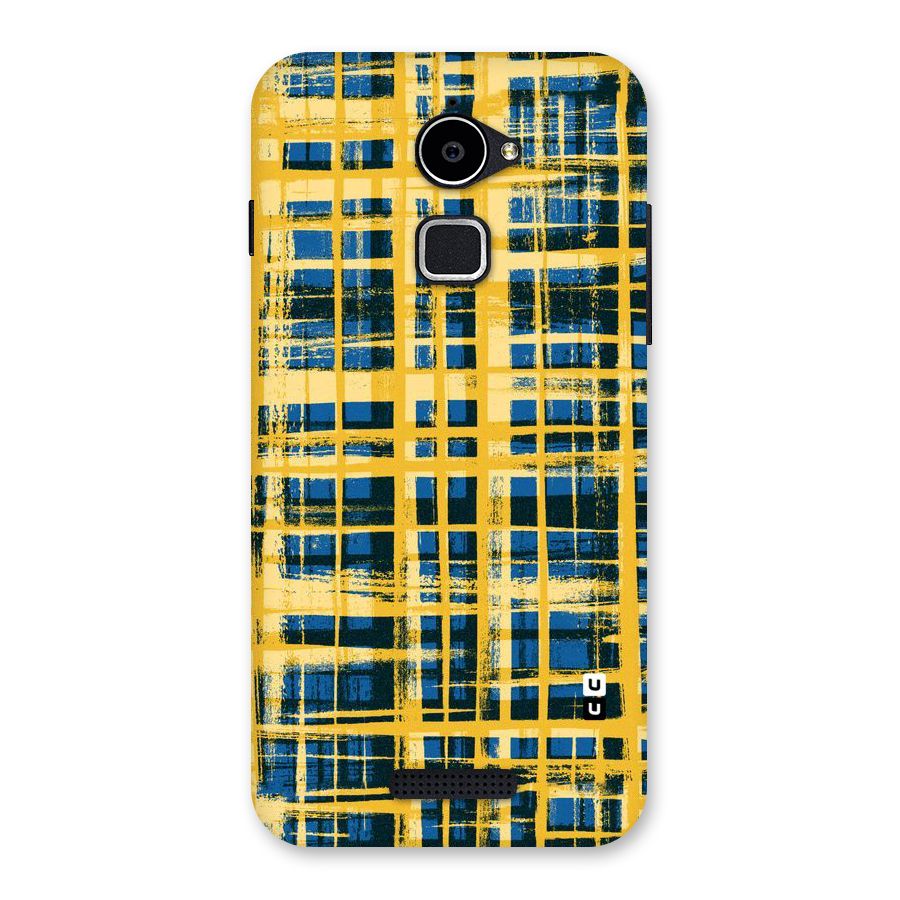 Yellow Rugged Check Design Back Case for Coolpad Note 3 Lite