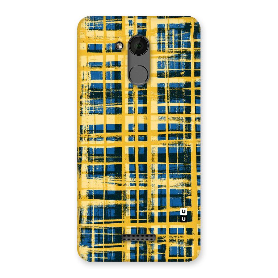 Yellow Rugged Check Design Back Case for Coolpad Note 5