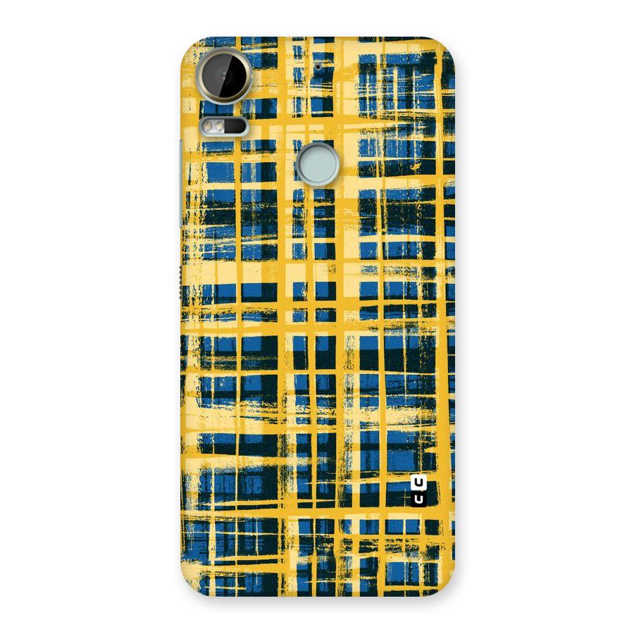 Yellow Rugged Check Design Back Case for Desire 10 Pro